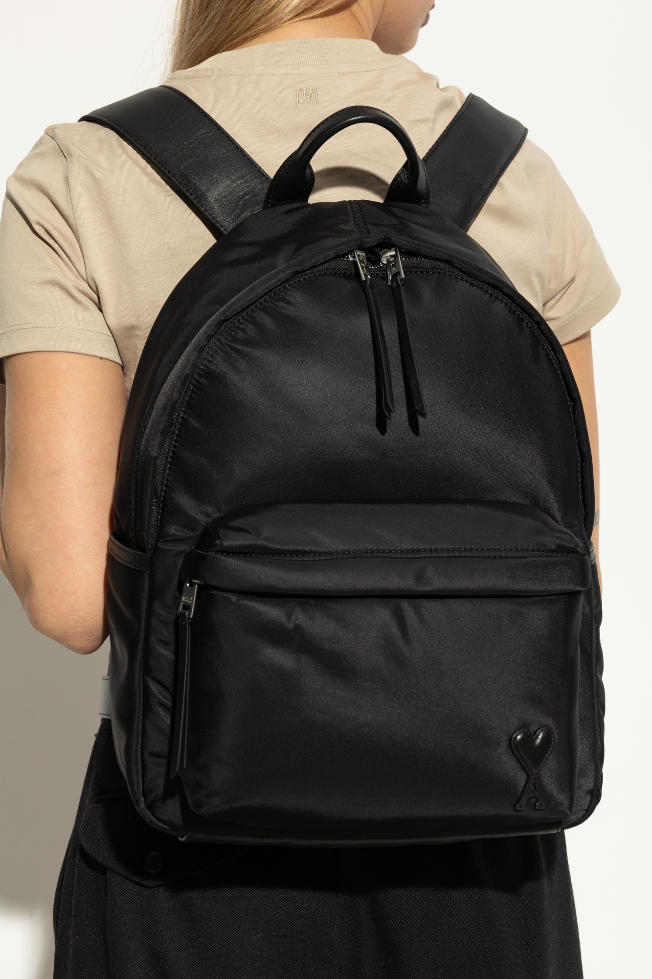 【国内即発】AMI ALEXANDRE MATTIUSSI ナイロン バックパック Black Backpack with logo Ami Alexandre Mattiussi - Vitkac AS